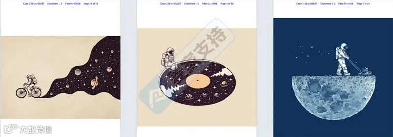 6-cv-01587|keith律所再放大招!太空宇航员系列插画版权批量维权,406店被纳入被告名单"