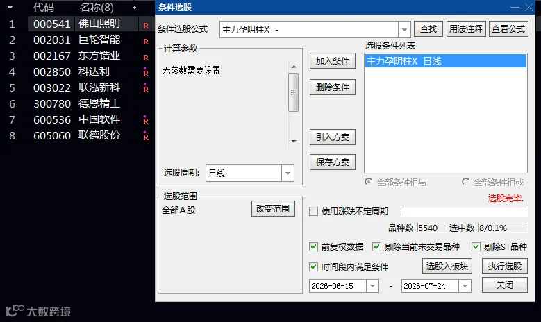 筹码沉淀与量能突变《主力孕阴柱》副图和选股的量价共振下的洗盘终结信号