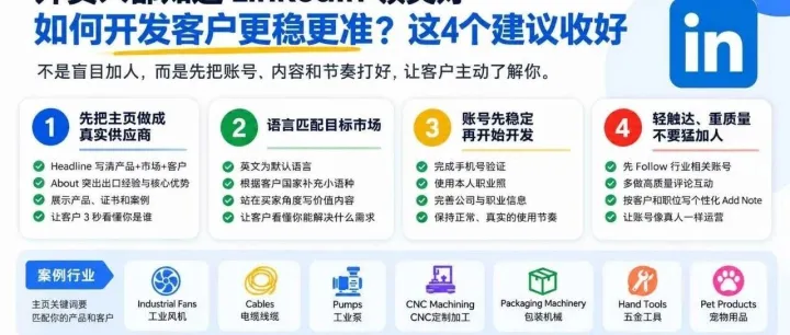 外贸人都知道LinkedIn领英好，如何开发客户更稳更准？这4个建议收好