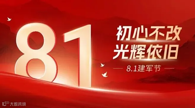 建军节节日祝福横版海报banner