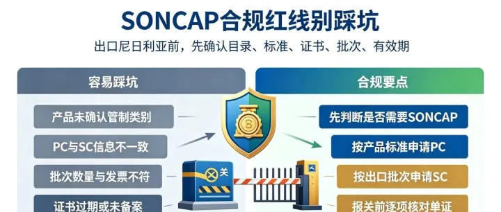 出口尼日利亚必看｜SONCAP 认证 PC、SC 证书完整办理指南