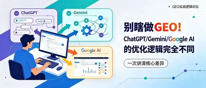 别瞎做 GEO！ChatGPT/Gemini/Google AI 的优化逻辑完全不同
