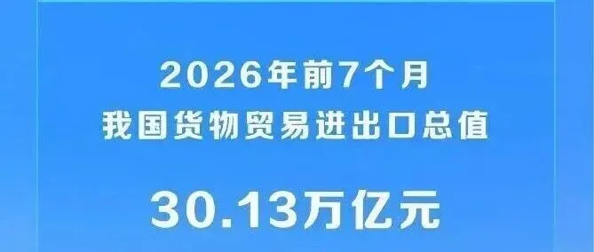 新华社权威快报丨前7个月我国货物贸易进出口超30万亿元