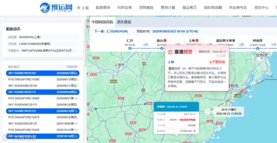 图源自维运网船期查询