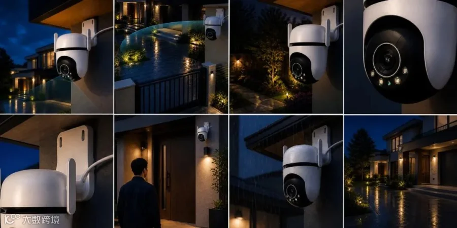 Eight visual roles for the same outdoor pan-tilt security camera.
