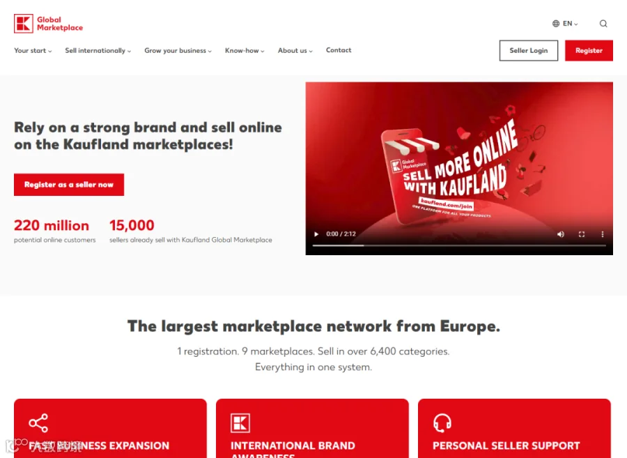 Kaufland Global Marketplace 官方首页截图