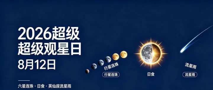 2026 重磅天象｜一天内集齐六星连珠 × 日食 × 英仙座流星雨