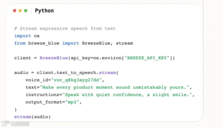 BreezeBlue Text to Speech API