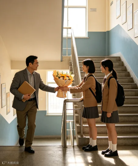 教师与学生交谈