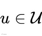 u \in \mathcal{U}