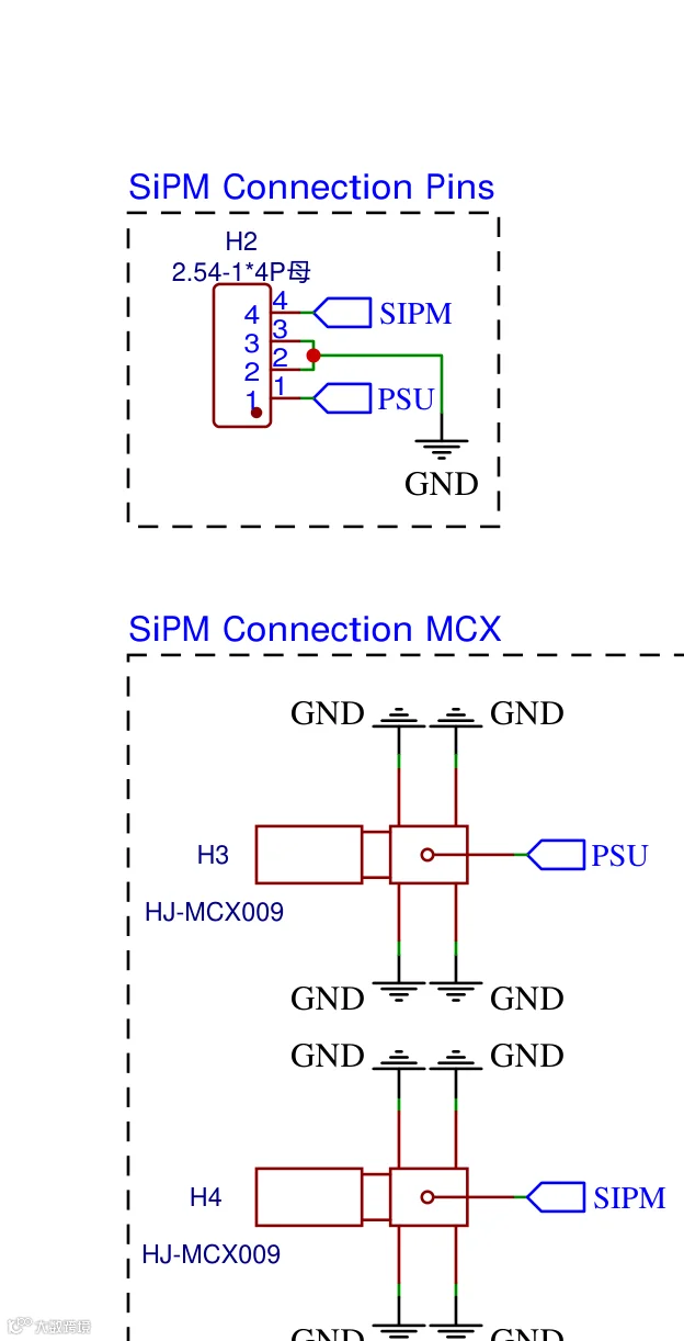 SiPM 接口(Pins + MCX)