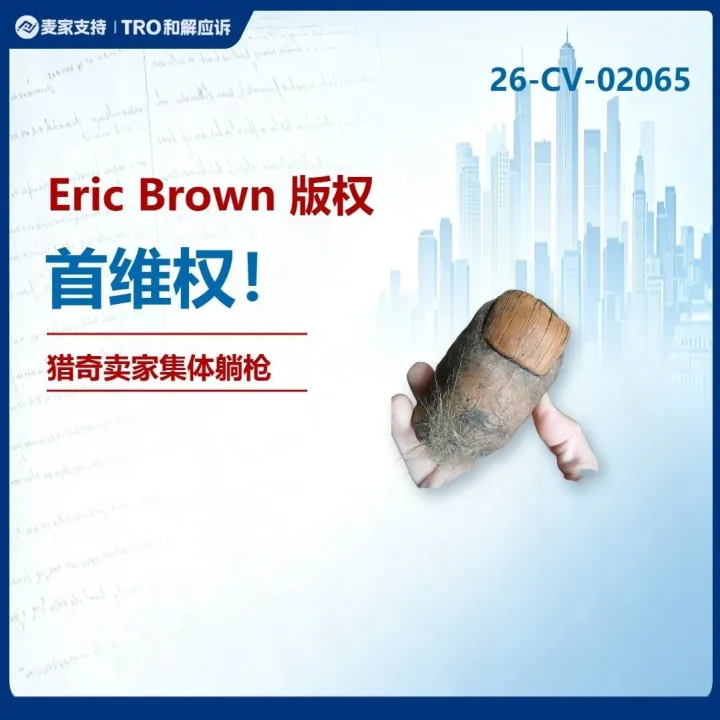 26-cv-02065㇑Eric Brown版权隐匿维权，细节已扒！猎奇类目卖家需关注TRO风险