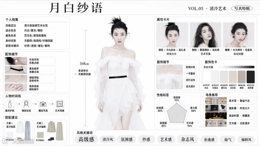 由模特照片生成的复杂信息图