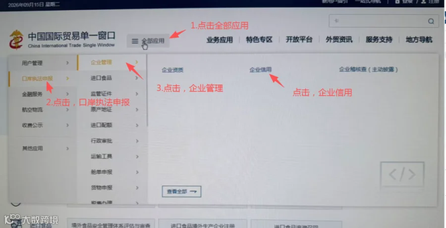单一窗口操作截图1