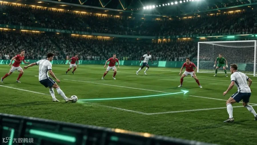 英格兰对捷克禁区回传AI情景示意图，非现场照片