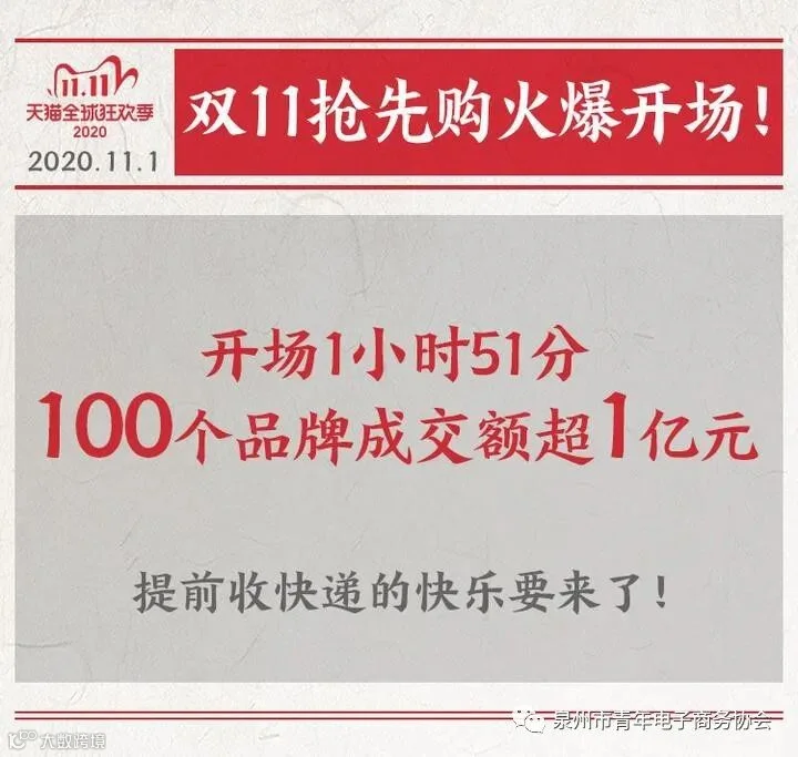 天猫双11:100个品牌111分钟成交额破亿_零售_电商报