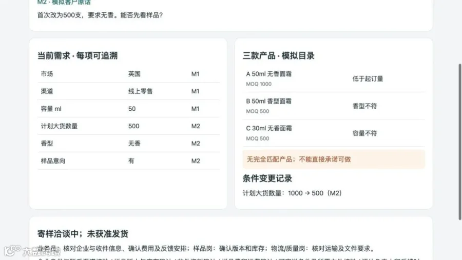 本地工具实测截图：三款模拟产品均不匹配