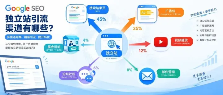 外贸独立站引流渠道：能带来客户的几条路，各自的门槛在哪？