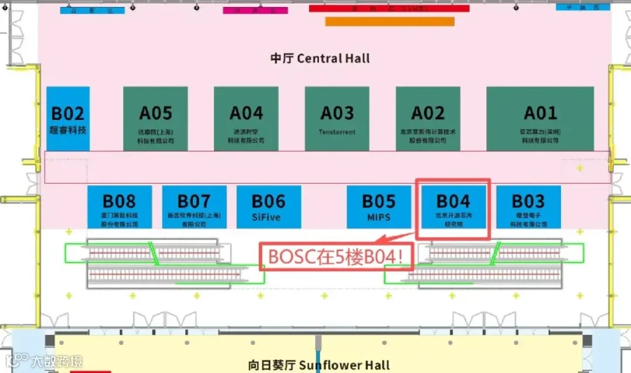 开芯院展台在 5 层 B04