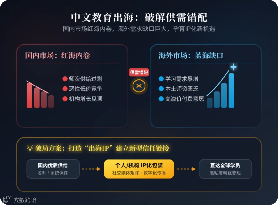 国内的老师卷生卷死，海外的需求嗷嗷待哺。这个错配，就是做海外IP的人的机会。
