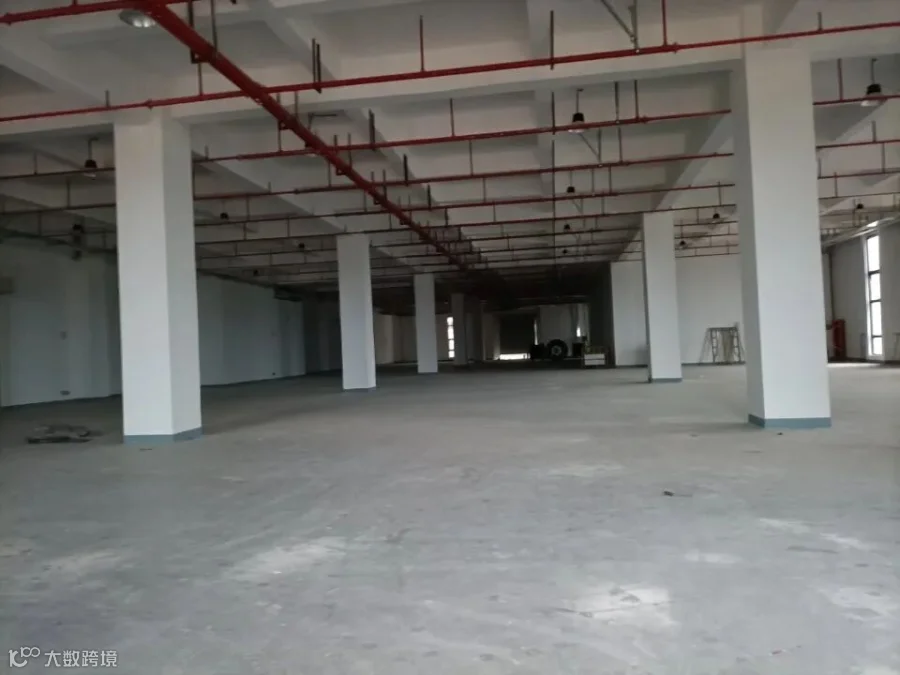 标准层内部另一角度（白色立柱+喷淋管网）