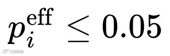 p_i^{\mathrm{eff}} \leq 0.05