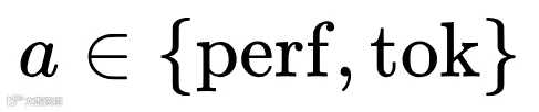 a \in \{\mathrm{perf}, \mathrm{tok}\}