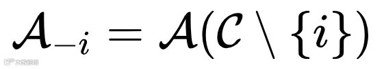 \mathcal{A}_{-i} = \mathcal{A}(\mathcal{C} \setminus \{i\})