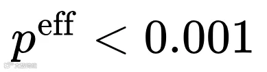 p^{\mathrm{eff}} < 0.001
