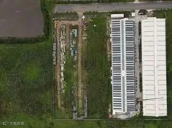 D4地块航拍，右侧为已投产光伏屋顶厂房