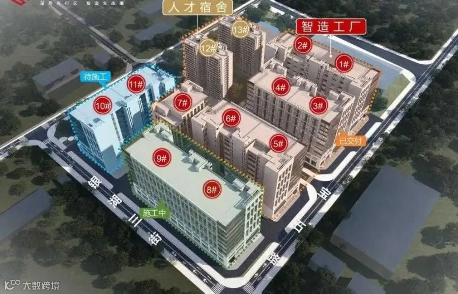 园区总平面规划图（13栋智造工厂+人才宿舍）