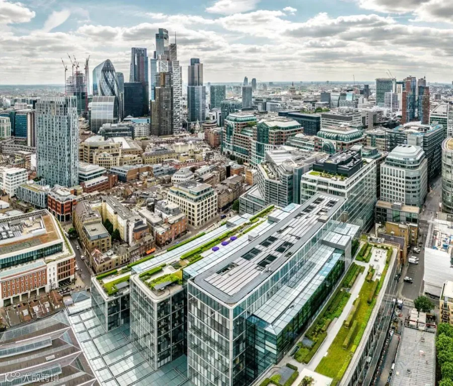 The City of London Skyline from a  drone perspective