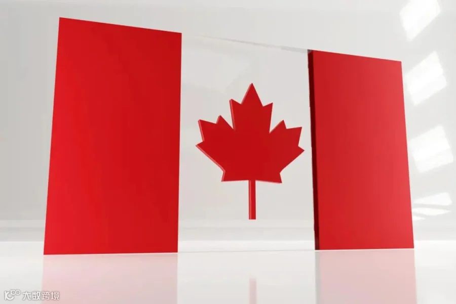 Monumental Canadian flag for Canada day. 3d render flag made of glass and concrete