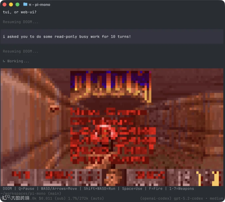 扩展在终端内运行Doom的演示界面