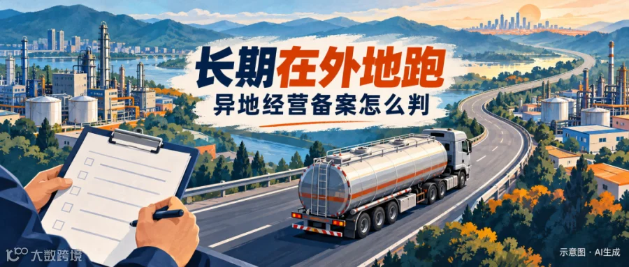 异地运输线路示意插画，AI生成