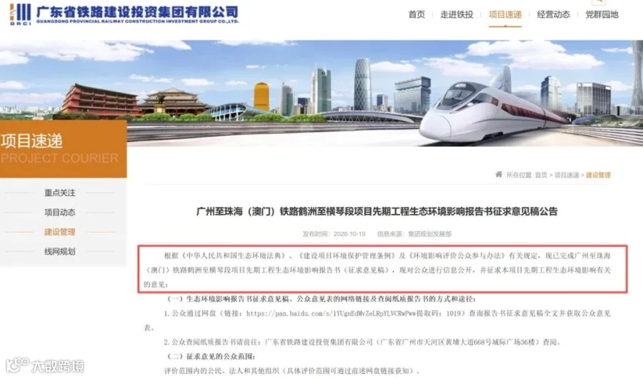 《公告》页面截图