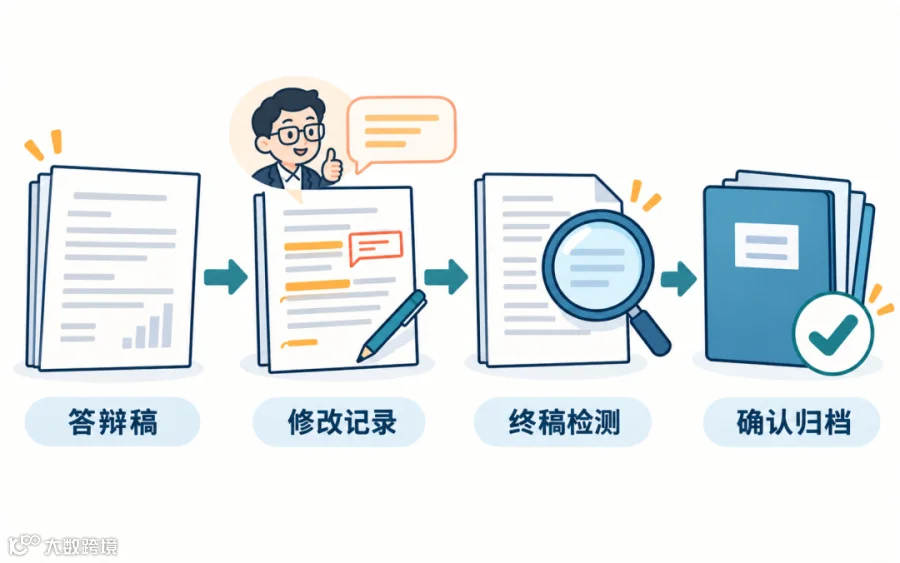 浙江工商大学 浙江工商大学答辩修改与终稿衔接示意图