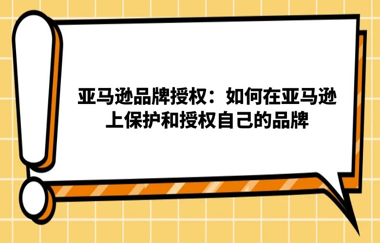 亚马逊品牌授权:如何在亚马逊上保护和授权自己的品牌