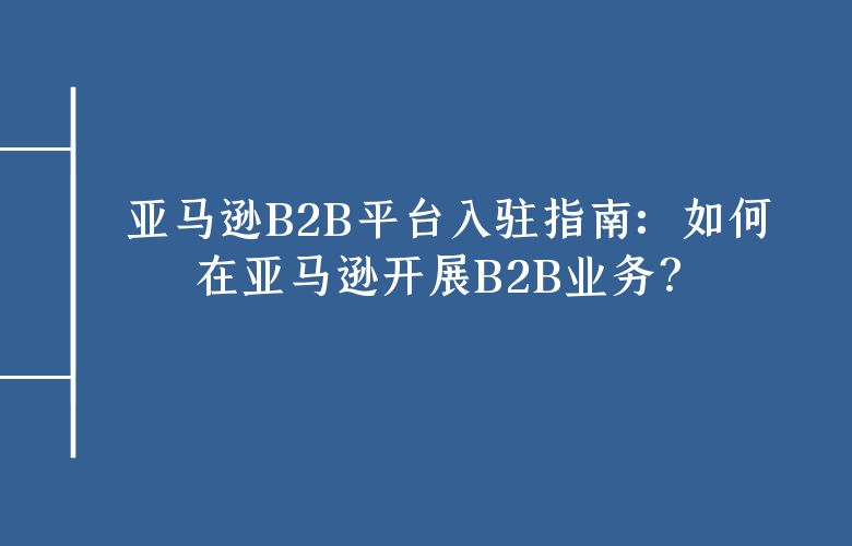 亚马逊B2B平台入驻指南：如何在亚马逊开展B2B业务？