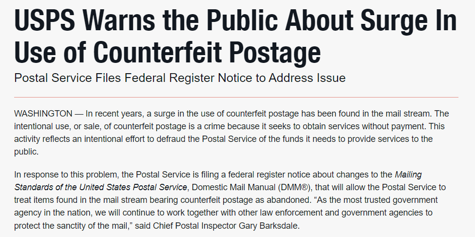美国邮政打击虚假面单，跨境卖家需格外警惕