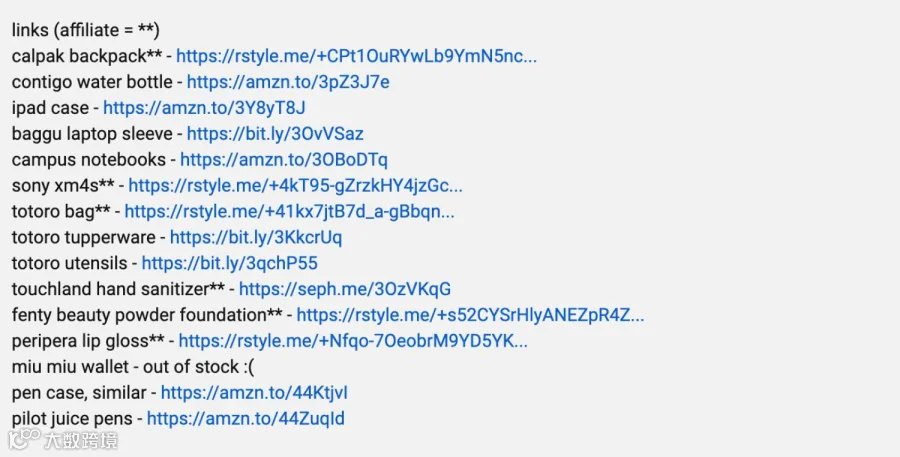 林·特鲁奥姆清楚地标明哪些链接是联盟营销链接。