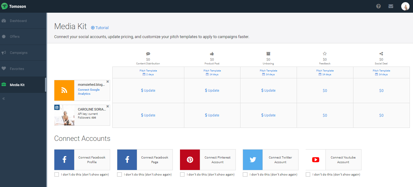 Tomoson——连接红人和商家