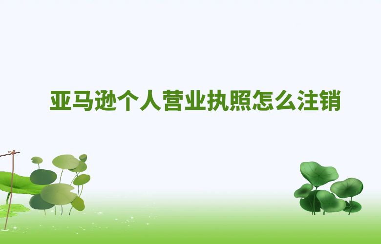 亚马逊个人营业执照怎么注销