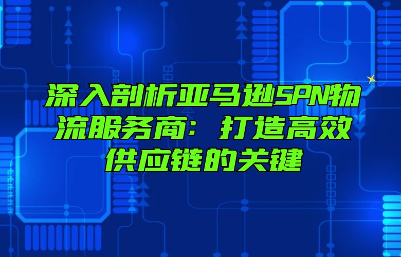 深入剖析亚马逊SPN物流服务商:打造高效供应链的关键