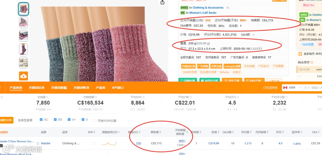 2024.10.25马逊选品推荐(仅供参考):女士袜子