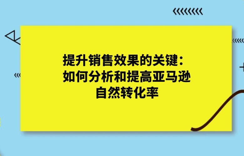 提升销售效果的关键:如何分析和提高亚马逊自然转化率