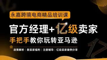 永嘉跨境电商精品培训课：官方经理+亿级卖家手把手教你玩转亚马逊