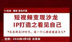 短视频变现沙龙IP打造之——看见自己