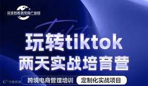 玩转tiktok 两天实战培育营