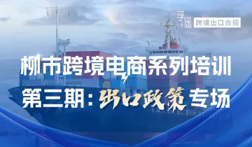 柳市<em>跨境</em>电商系列培训第三期【出口<em>政策</em>】专场